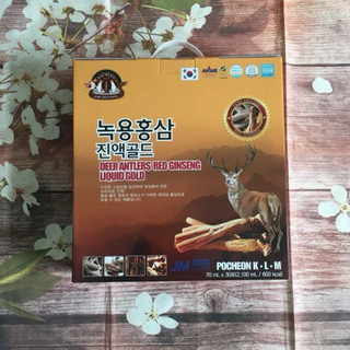 (Date 11/2027) Nước Hồng Sâm Nhung Hươu Gold Pocheon K-L-M Hàn Quốc hộp 30 gói x 70ml