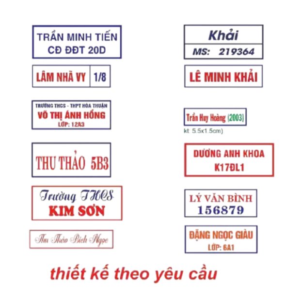 [HỎA TỐC][HÌNH ỦI NHIỆT] COMBO 5 CÁI BẢNG TÊN PHÙ HIỆU HỌC SINH CÁC TRƯỜNG TH,THCS,THPT.IN THEO YÊU CẦU