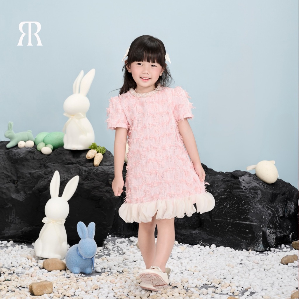 Ảnh RẬP BABY - Váy Baby Tweed Hồng - BABI 04 1