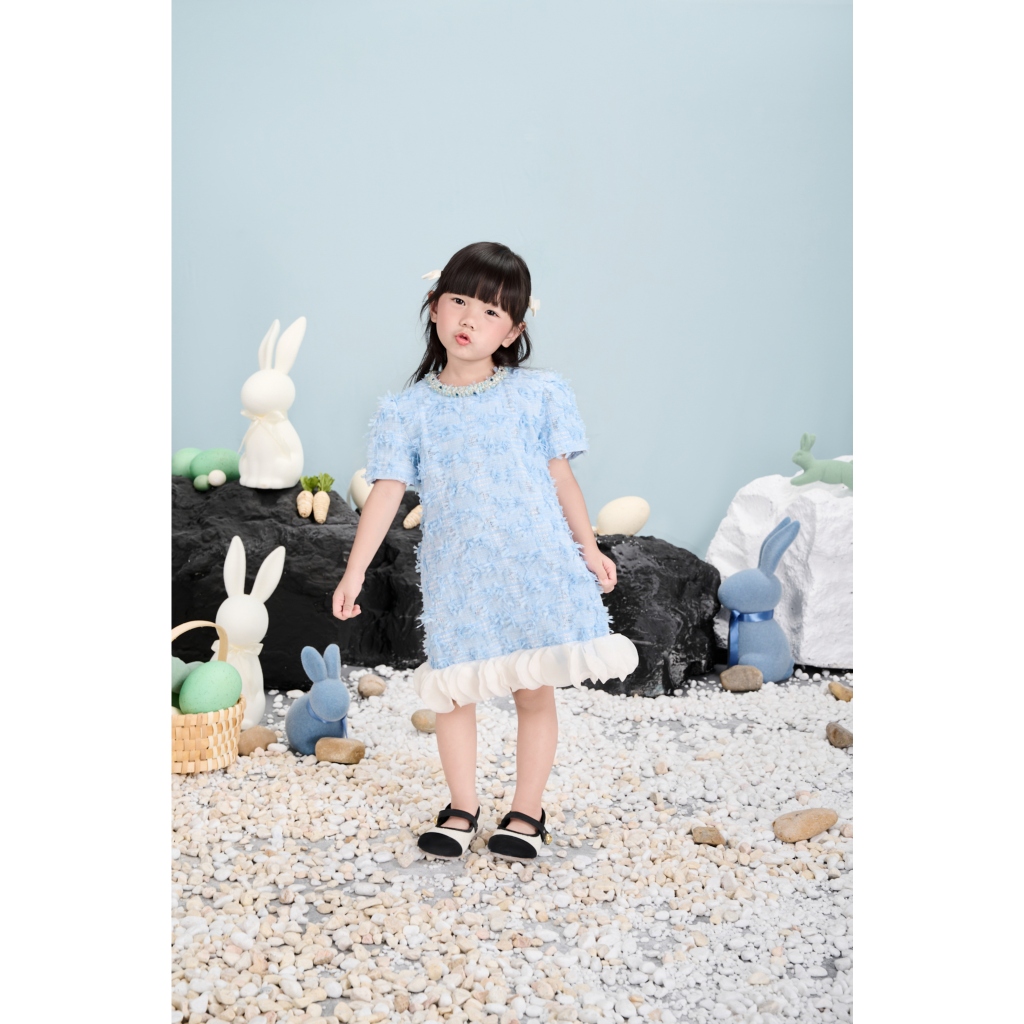 Ảnh RẬP BABY - Váy Baby Tweed Xanh - BABI 04 4