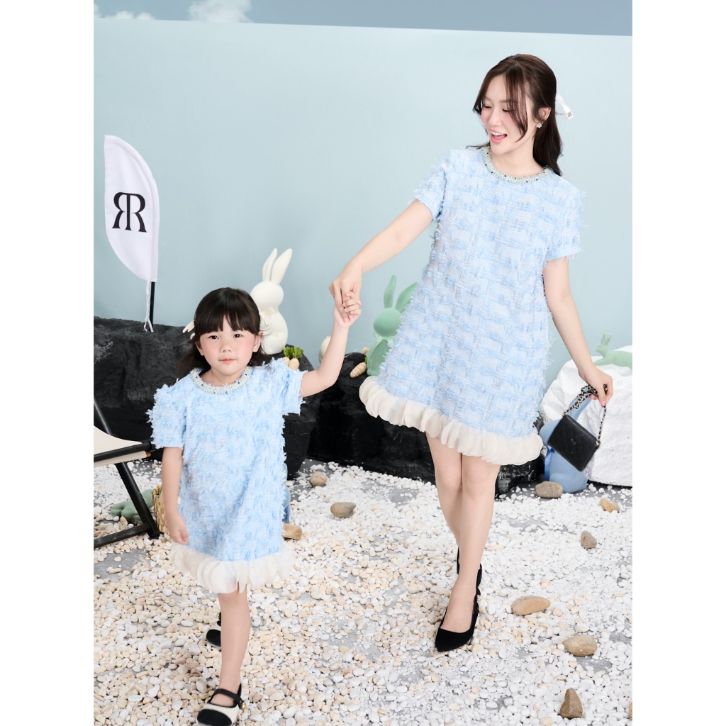 Ảnh RẬP BABY - Váy Baby Tweed Xanh - BABI 04 3