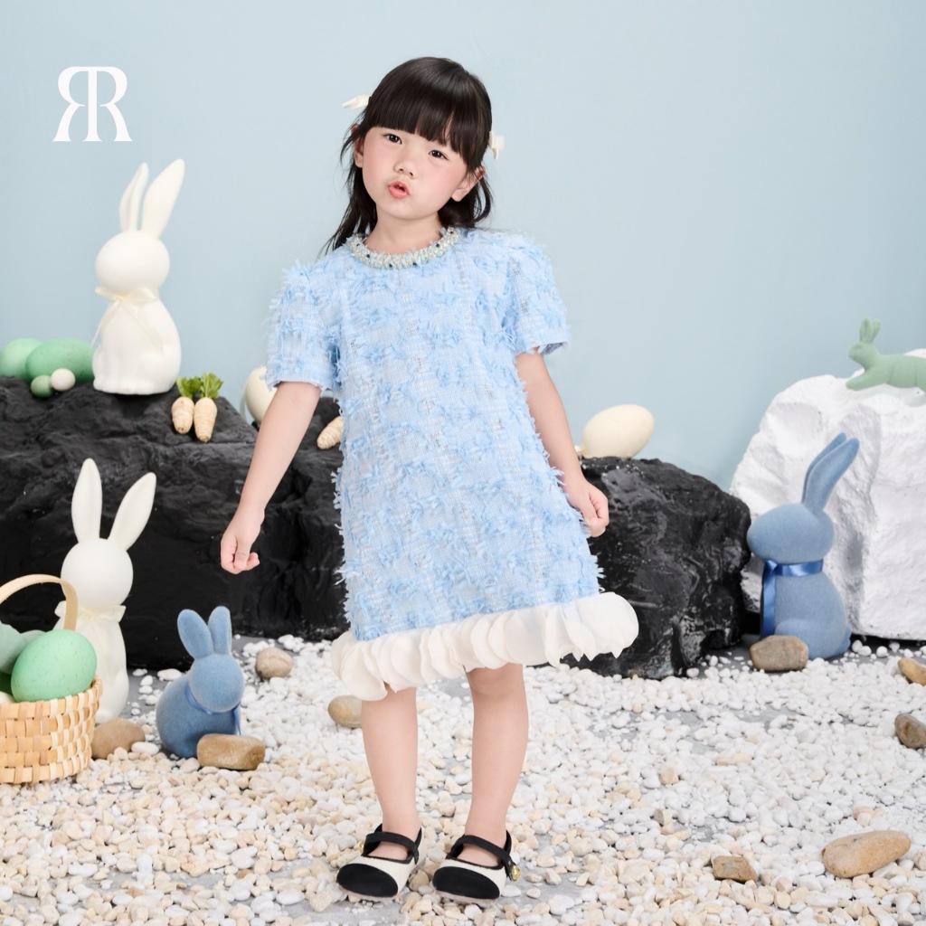 Ảnh RẬP BABY - Váy Baby Tweed Xanh - BABI 04 1