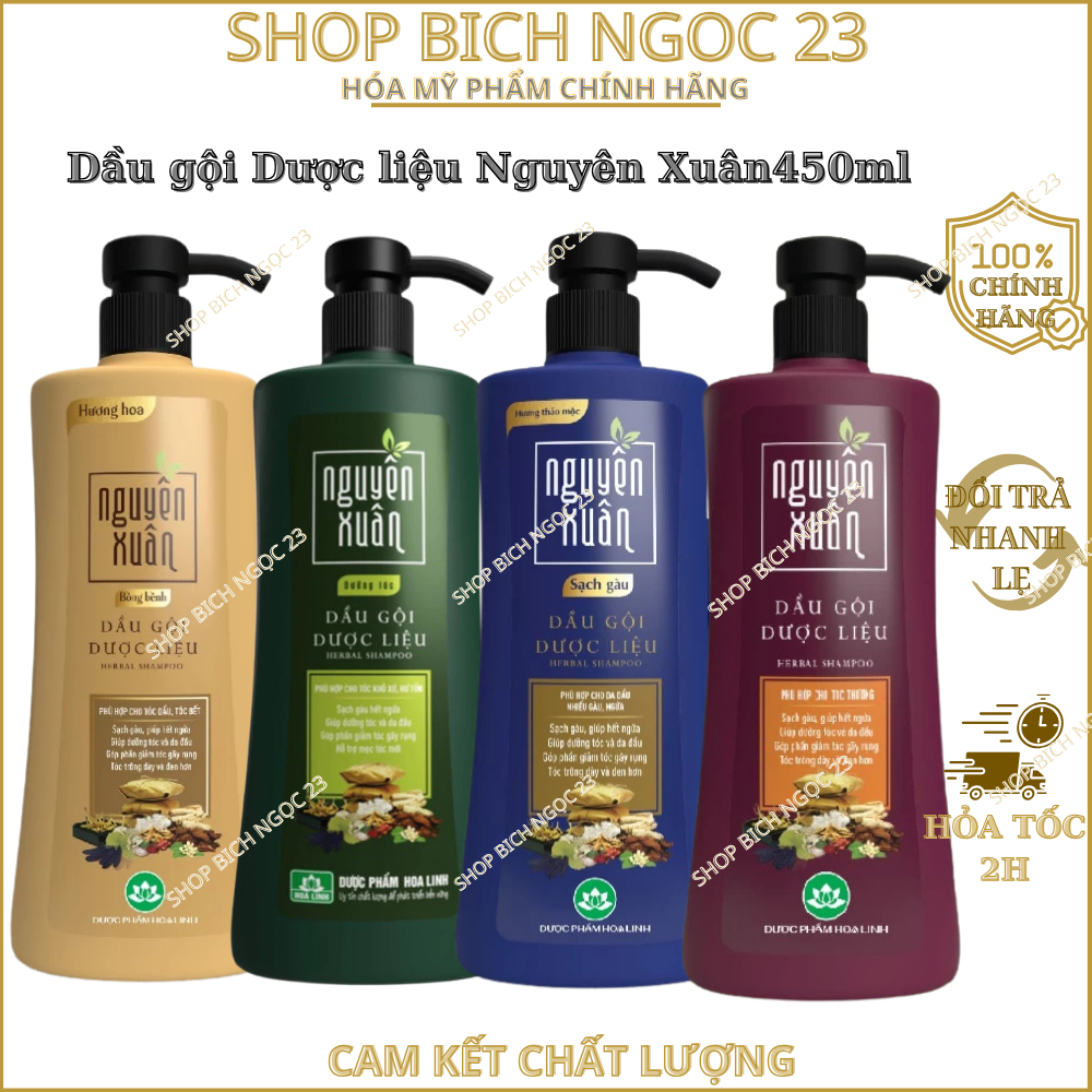Dầu gội dược liệu Nguyên Xuân Xanh dưỡng tóc 450ml