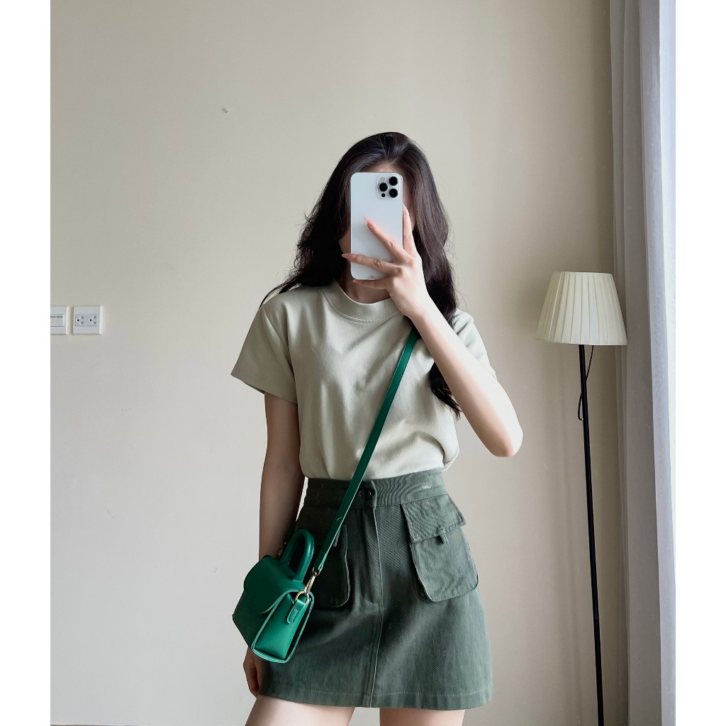 Áo Thun Babytee Cổ Tròn Basic, Áo Baby Tee Trơn Form Vừa, Áo Phông Chất Vải Cotton Mùa Hè Thoáng Mát Premium