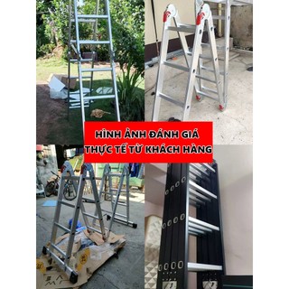 [Bảo hành 60 tháng] Thang gấp gọn 4 đoạn Thang Nhôm Xếp Gấp Gọn Gia Đình Chữ M 14 tư thế sử dụng