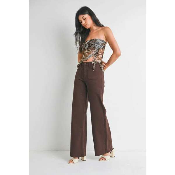 QUẦN JEAN ỐNG SUÔNG NÂU XUẤT XỊN.    -q23030.