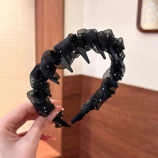 Băng Đô Xược Tóc Xếp Ly Bong Bóng Đính Hạt Tạo Độ Phồng Dễ Thương Phụ Kiện Tóc Cho Nữ