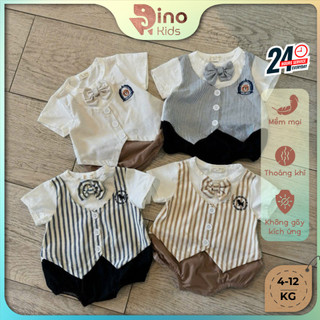 Body Vest công tử bé trai 4-12kg. Bộ Bodysuit Gilei Oki cho bé trai đầy tháng, thôi nôi. Dino kidso