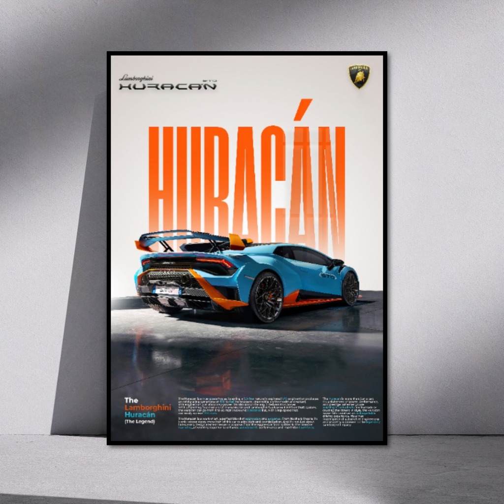 CAR POSTERS Tranh Siêu Xe Treo Tường Khung Composite Decor Tường, Trang Trí Nhà Cửa