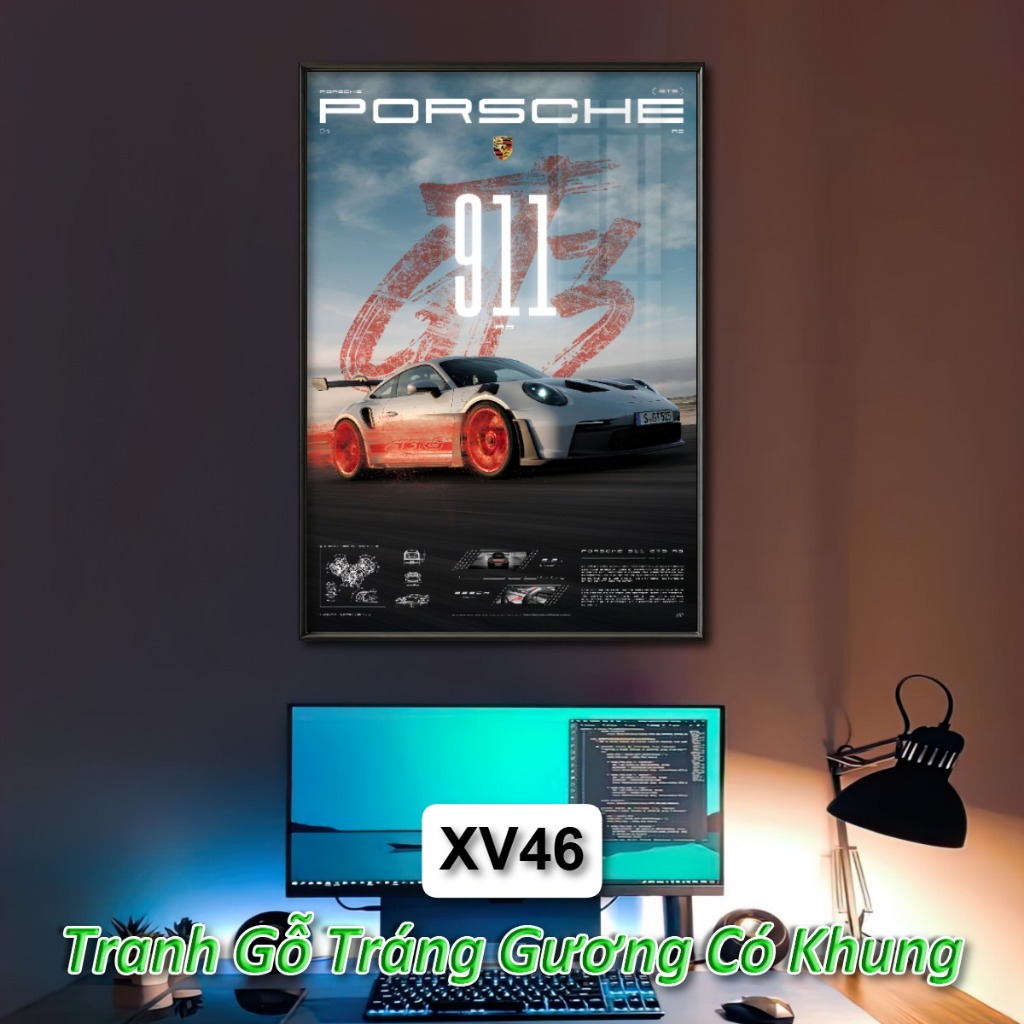 CAR POSTERS Tranh Siêu Xe Treo Tường Khung Composite Decor Tường, Trang Trí Nhà Cửa