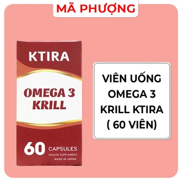 KTIRA OMEGA 3 KRILL dầu nhuyễn thể 60 VIÊN tốt cho tim mạch,cải thiện mỡ máu, tăng cường trí nhớ - Mỹ Phẩm Mã Phượng.