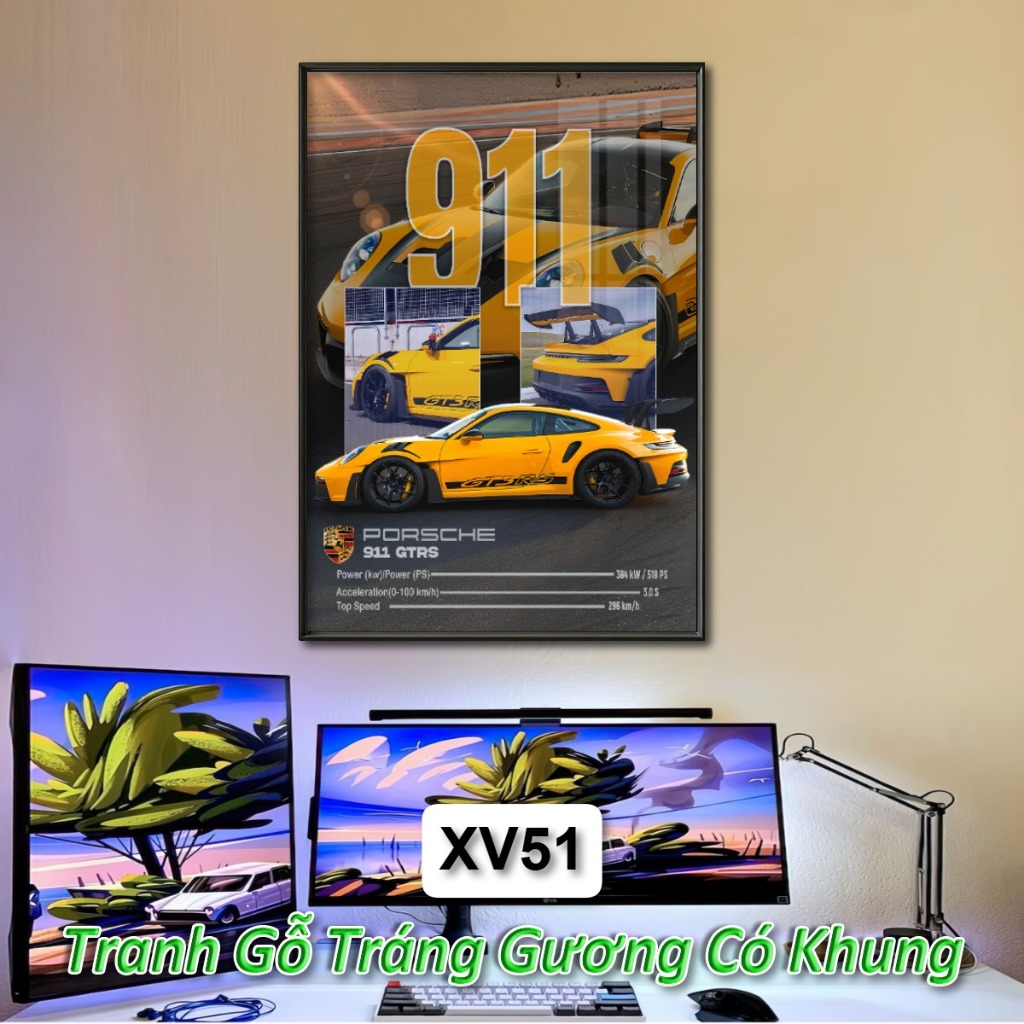 Tranh Siêu Xe Các Hãng Nổi Tiếng Poster Car Khung Composite Decor Treo Tường