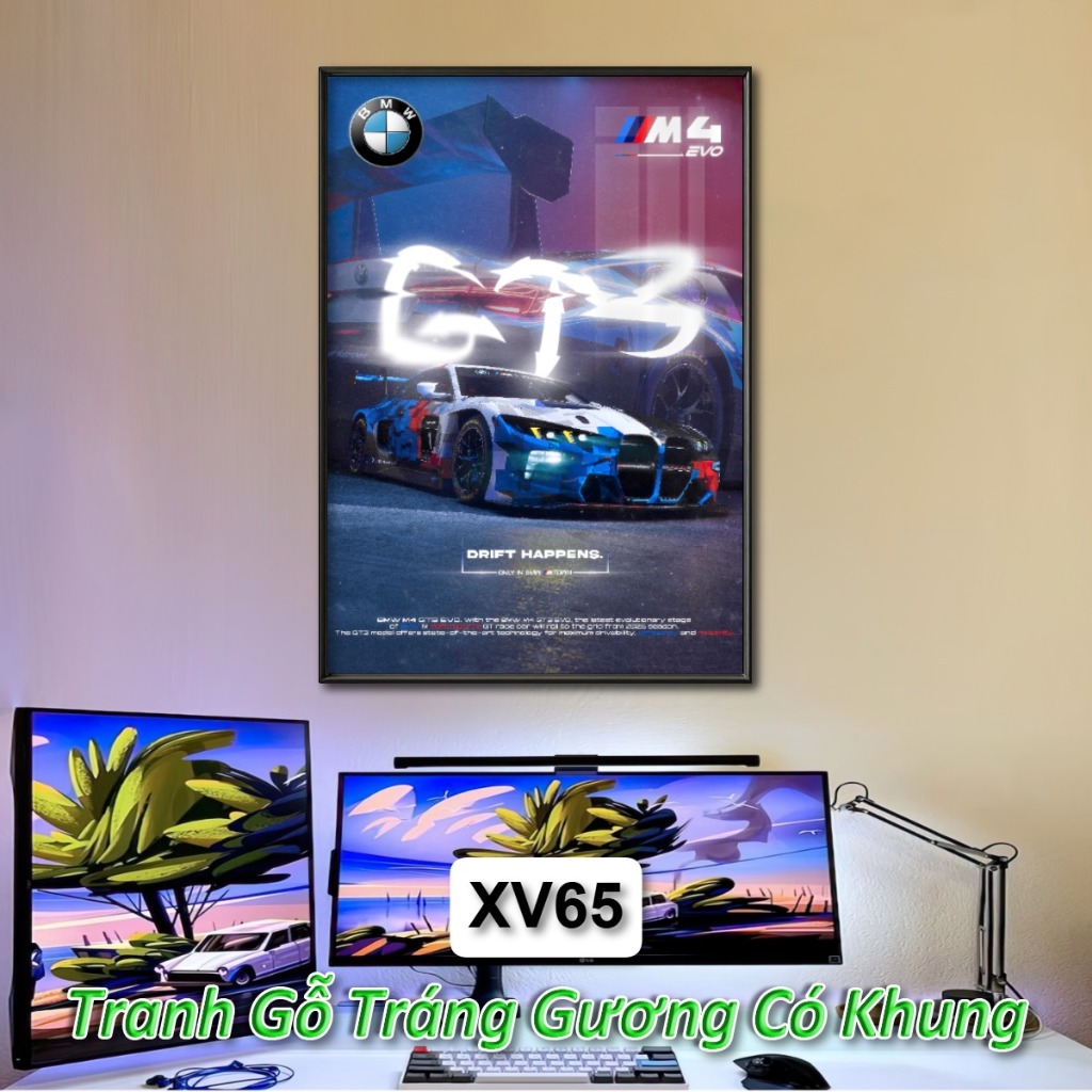 Tranh Siêu Xe Các Hãng Nổi Tiếng Poster Car Khung Composite Decor Treo Tường