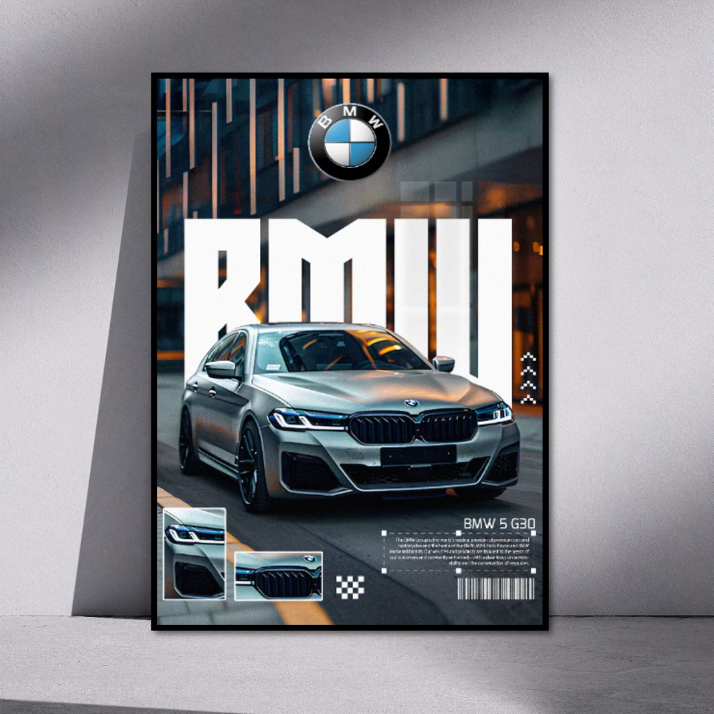 Tranh Siêu Xe Các Hãng Nổi Tiếng Poster Car Khung Composite Decor Treo Tường