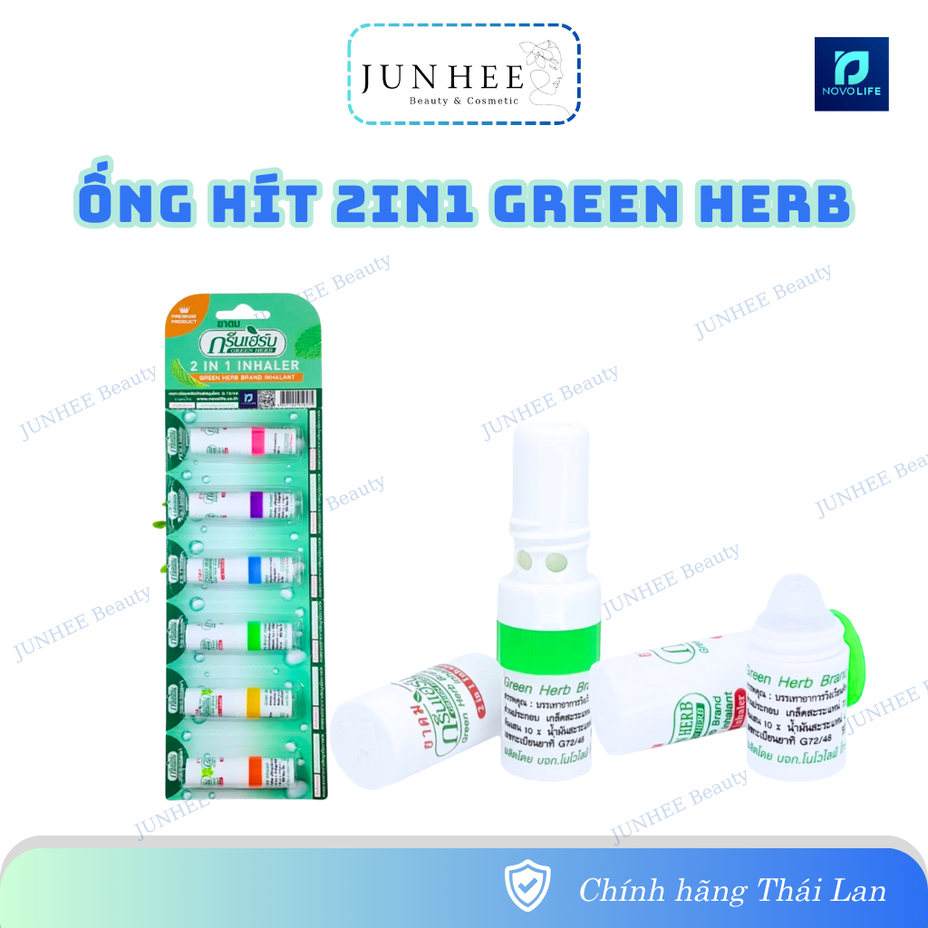 [ JUNHEE AUTH ] Ống hít mũi , thông mũi , hít xoang Green Herb 2 in 1 ...
