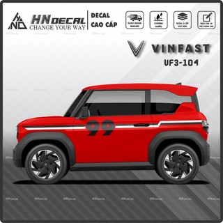 Tem dán xe VF3 - Decal dán xe VF3 MẪU TEM THỂ THAO CÁ TÍNH . 1 bộ dán 2 bên ( mẫu VF3 - 104 )
