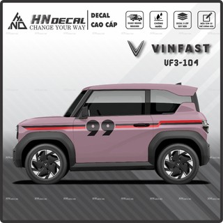 Tem dán xe VF3 - Decal dán xe VF3 MẪU TEM THỂ THAO CÁ TÍNH . 1 bộ dán 2 bên ( mẫu VF3 - 104 )