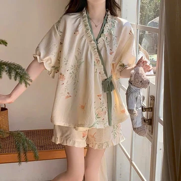 {Có Sẵn} Bộ Ngủ Cộc BC19 Đồ Ngủ Nữ Pyjama Đồ Ngủ Nữ, Đồ Ngủ Cute, Bộ Ngủ Cộc, Bộ Đồ Ngủ Nữ Cộc, Set Ngủ Cộc