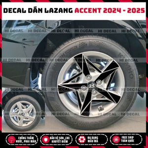 Tem dán mâm Accent 2024 - 2025, decal lazang Accent trang trí tạo điểm nhấn cho xe