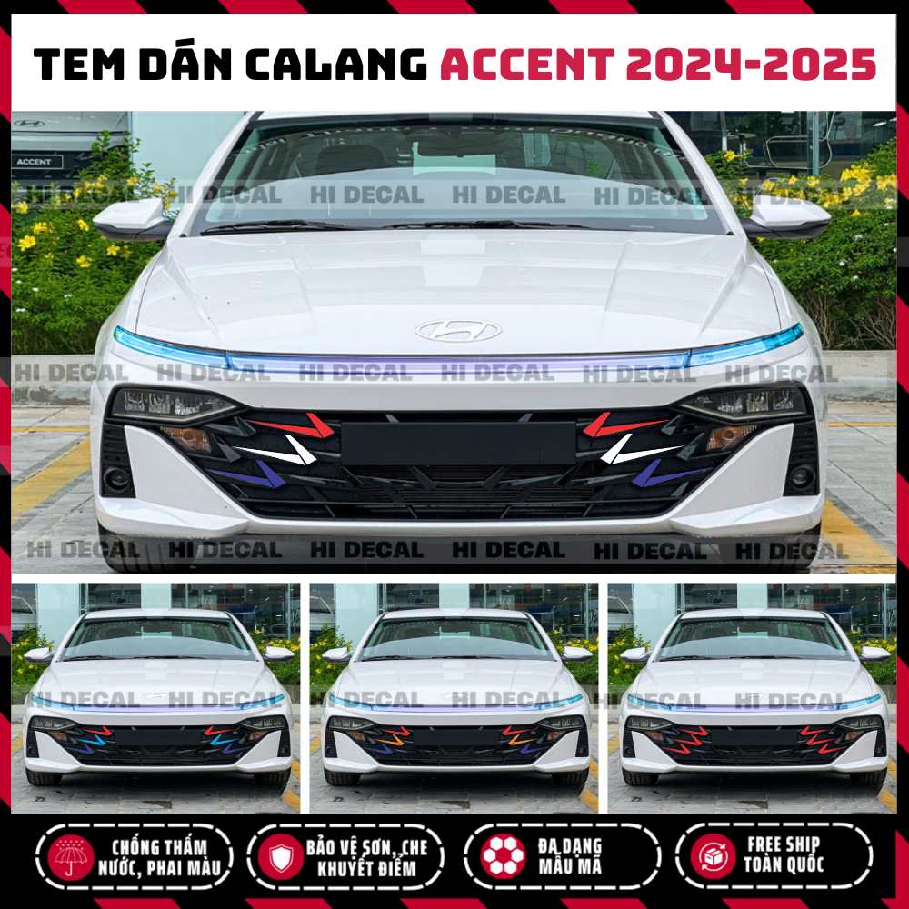 Tem dán calang Accent 2024 - 2025 PQ 3M, decal trang trí tạo điểm nhấn cho xe