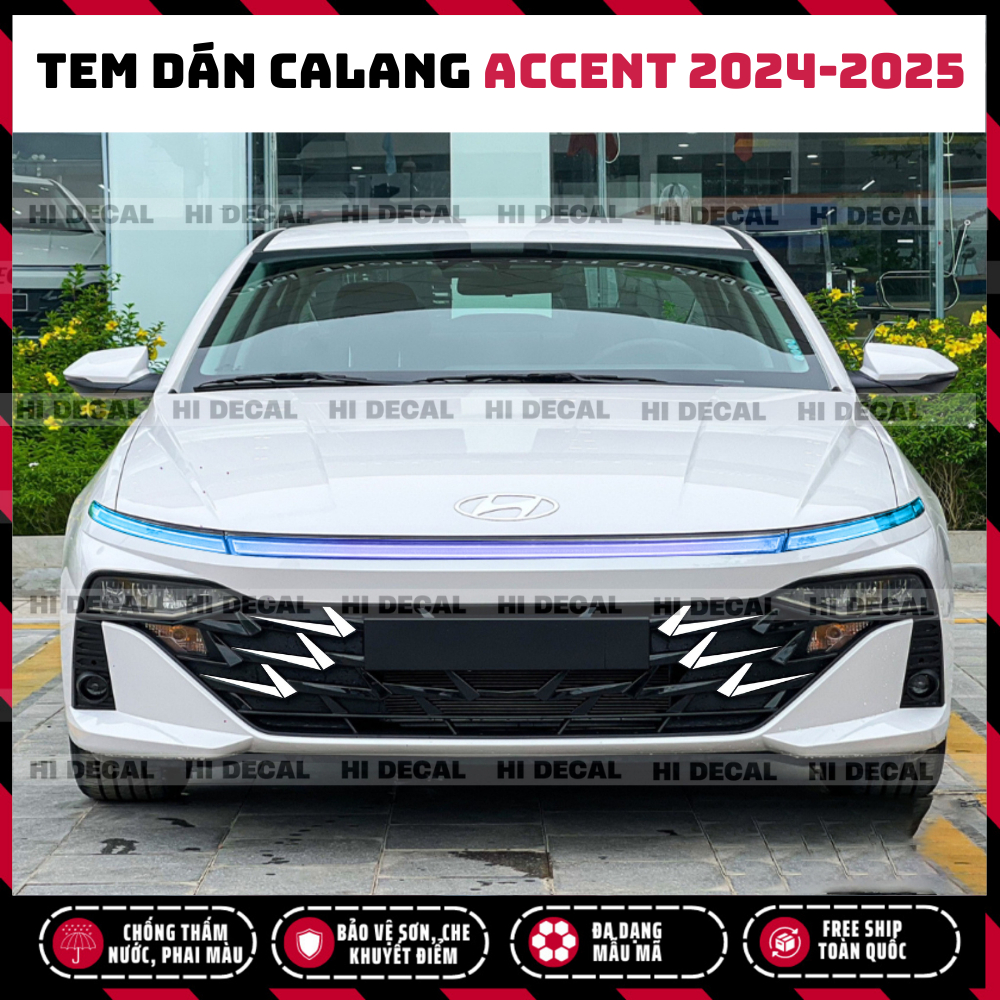 Tem dán calang Accent 2024 - 2025 PQ 3M, decal trang trí tạo điểm nhấn cho xe
