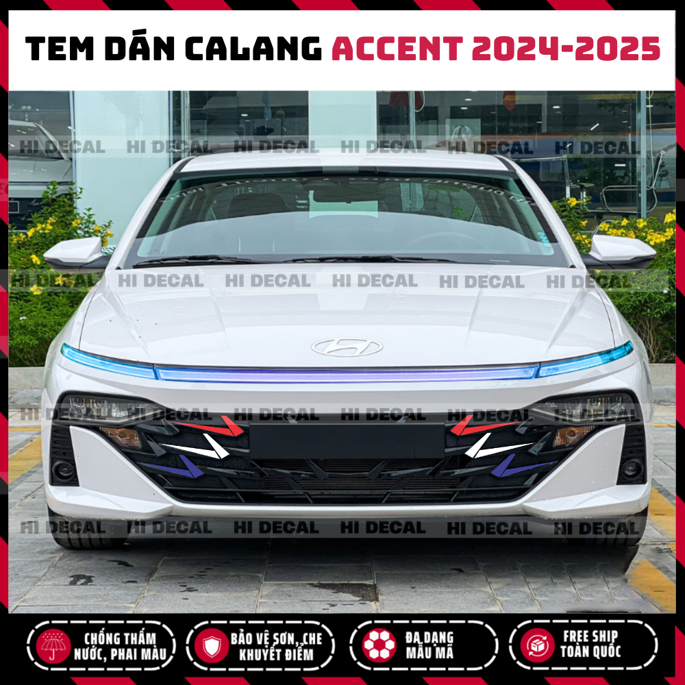 Tem dán calang Accent 2024 - 2025 PQ 3M, decal trang trí tạo điểm nhấn cho xe