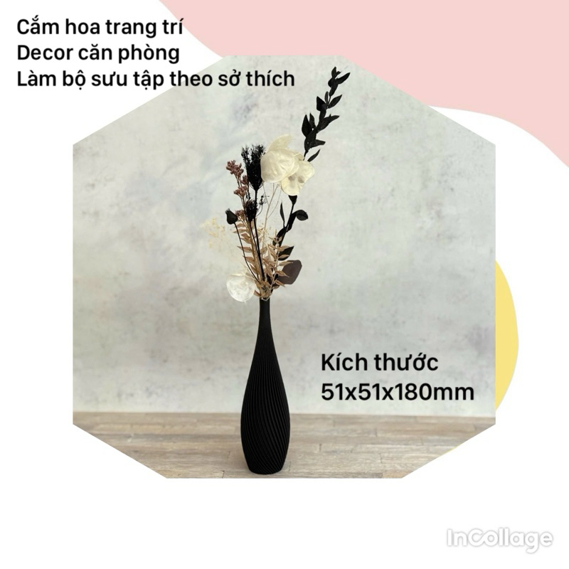 Bình Hoa Nhựa in 3D, phong cách tối giản,hiện đại. Trang trí nhà, quán cà phê kệ sách,phòng làm việc(có hàng sau 2 ngày)