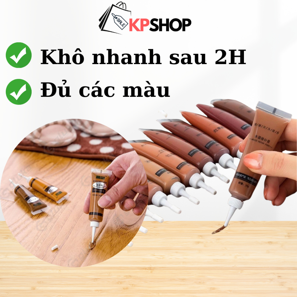 Keo màu che khuyết điểm nội thất, sửa chữa đồ gỗ nội thất, sàn gỗ, che vết xước gỗ, cửa nhôm