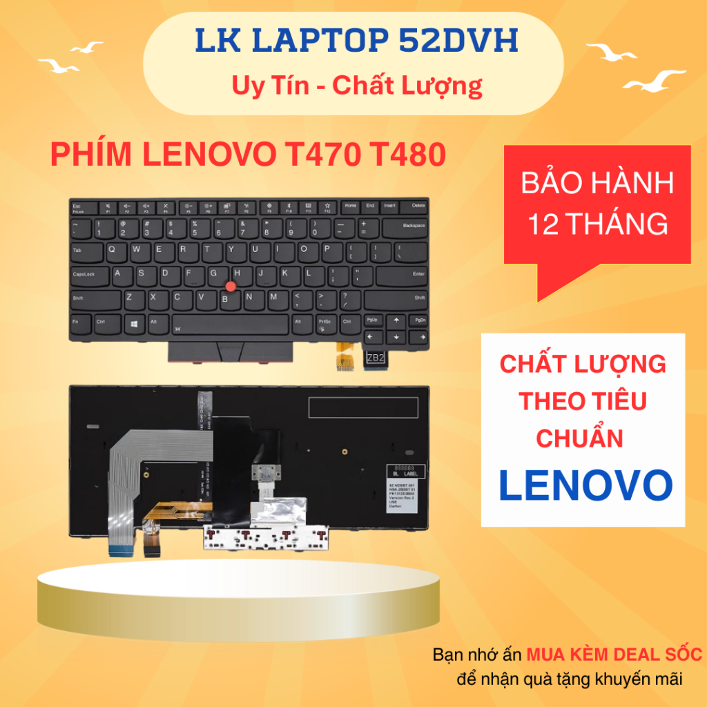 Bàn Phím Laptop Lenovo Thinkpad T470 T480 Hàng New 100%