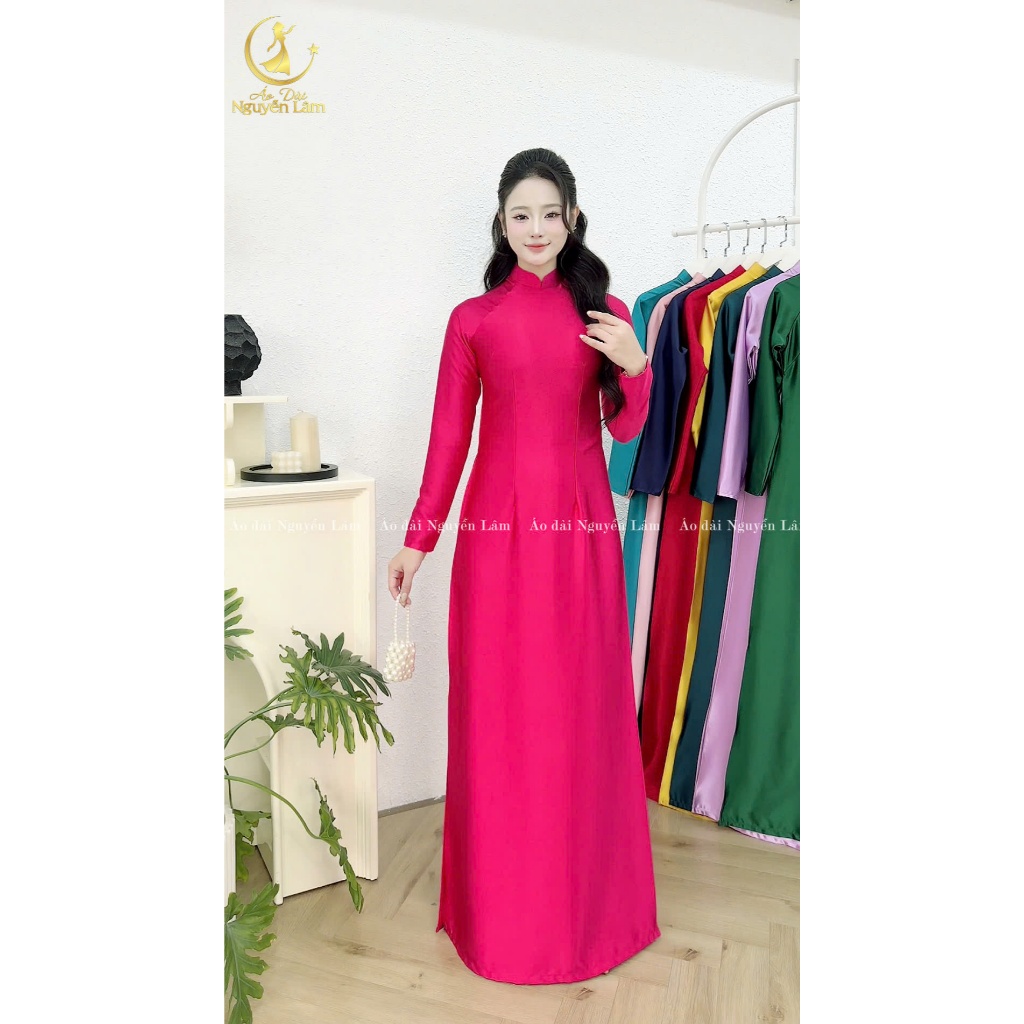 [GIẢM 40K]  Áo Dài Lụa Ruby Trơn Cao Cấp - Áo Dài Nguyễn Lâm (S-4XL) Dress Women