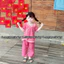 Đồ Lam đi Chùa cho bé gái, đồ đi chùa cho bé iu,chất kate thêu hoa sen