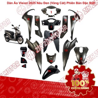 Dàn Áo Vision 2025 Nâu Đen (Vàng Cát) Phiên Bản Đặc Biệt Chính Hãng - ZZM