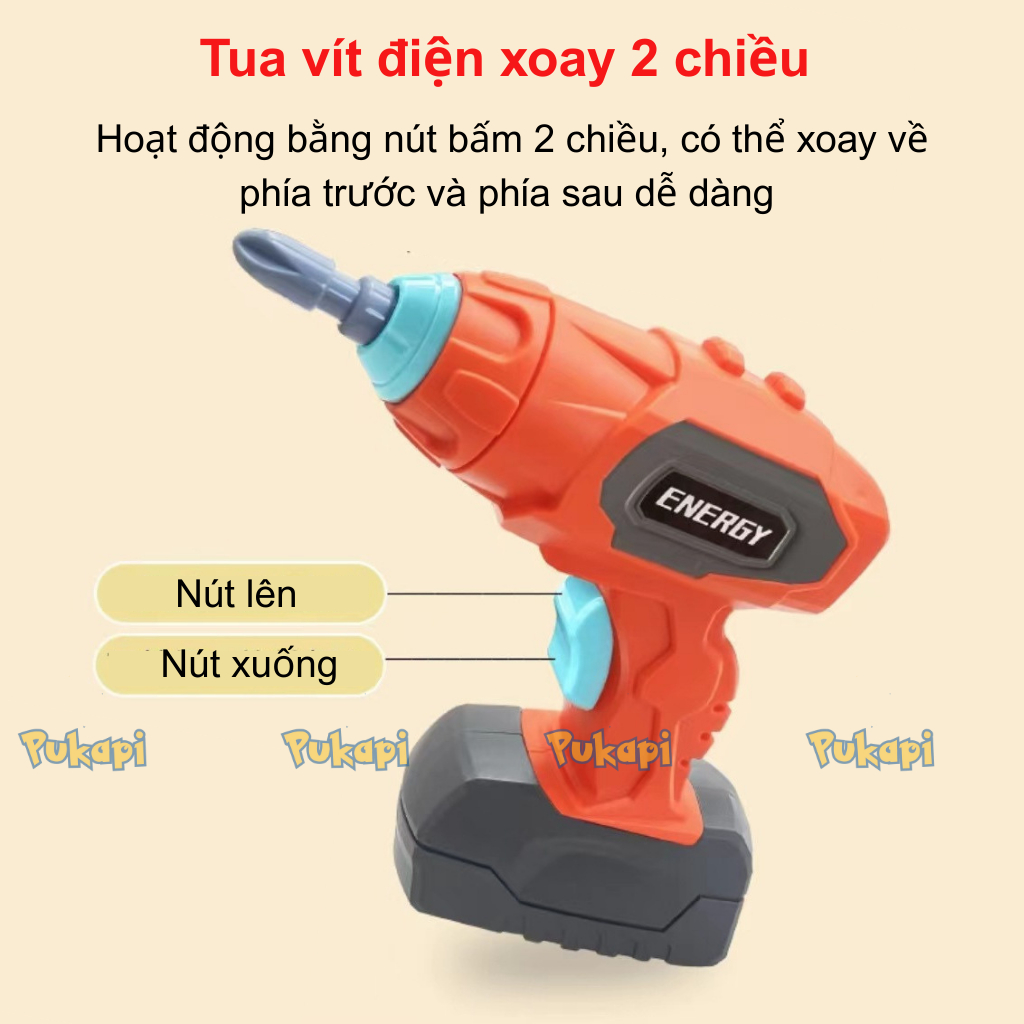 Bộ Kĩ Sư Đồ Chơi Lắp Ráp Dụng Cụ Kỹ Thuật Cho Bé Đồ Chơi Kĩ Sư 144 Chi Tiết Cao Cấp Kèm Khoan Điện - Đồ Chơi PUKAPI