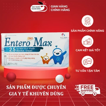 Men tiêu hóa Entero Bio Max (hộp 4 vỉ x 5 ống) hỗ trợ giảm rối loạn tiêu hóa cân bằng hệ vi sinh đường ruột