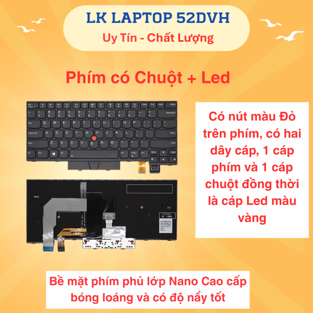Bàn Phím Laptop Lenovo Thinkpad T470 T480 Hàng New 100%