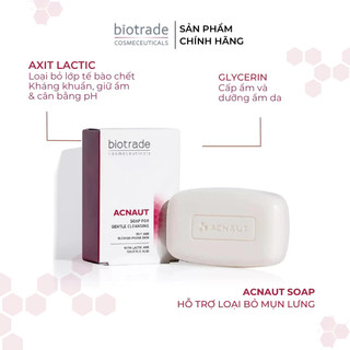 [HÀNG CÔNG TY] Xà phòng tắm làm sạch sâu giảm mụn ngực, lưng Biotrade Acnaut Soap