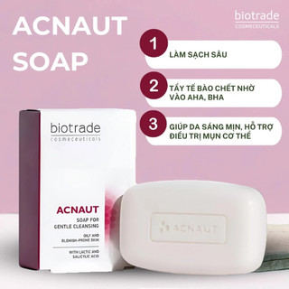 [HÀNG CÔNG TY] Xà phòng tắm làm sạch sâu giảm mụn ngực, lưng Biotrade Acnaut Soap