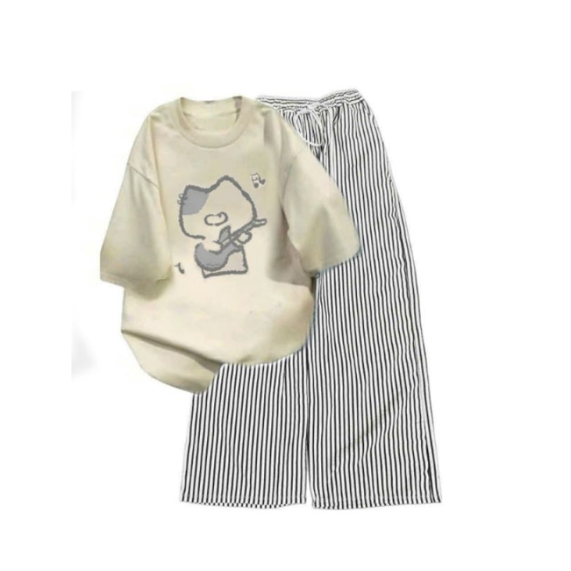 Tổng Hợp Các Sét Bộ Quần Ống Suông Vải Đũi Xốp    + Mix Áo Phông nam nữ cotton mềm siêu xinh xắn