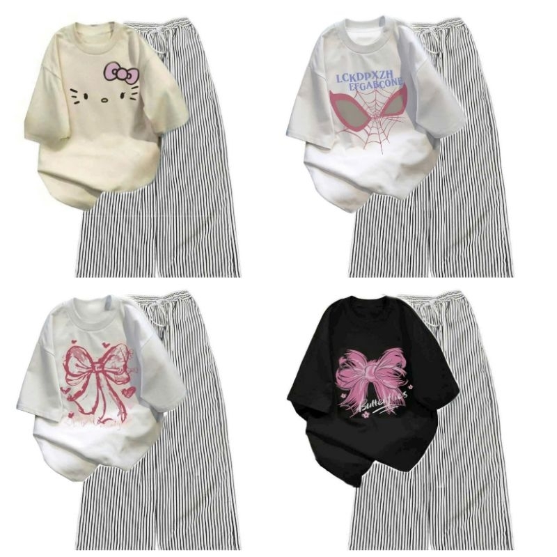 Tổng Hợp Các Sét Bộ Quần Ống Suông Vải Đũi Xốp    + Mix Áo Phông nam nữ cotton mềm siêu xinh xắn