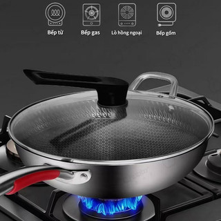 Chảo tổ ong chống dính 2Q Inox Cao Cấp KWAI vân tổ ong sâu lòng công nghệ Đức chảo vân tổ ong cao cấp chống dính an toàn