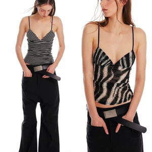 Áo sát nách hai dây hoạ tiết beo và kẻ ngang sexy cá tính ASN038 - Tiktik