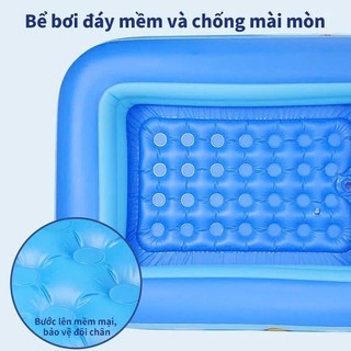 [Tặng bóng] Bể bơi cho bé 1m2,1m5,1m8,2m1,2m6 Hồ bơi 3 tầng gấp gọn tại nhà đáy chống trượt cho bé