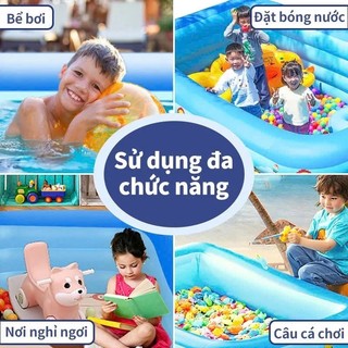 [Tặng bóng] Bể bơi cho bé 1m2,1m5,1m8,2m1,2m6 Hồ bơi 3 tầng gấp gọn tại nhà đáy chống trượt cho bé