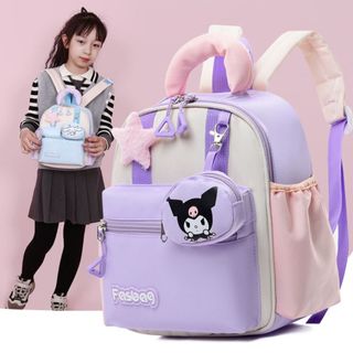 Balo Đi Học Hình Melody / Kuromi / Cinnamonroll - Balo Ngăn Chứa Lớn Dây Đeo Chắc Chắn Tặng Kèm Túi Sticker Cho Bé