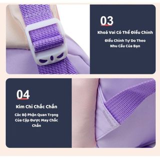 Balo Đi Học Hình Melody / Kuromi / Cinnamonroll - Balo Ngăn Chứa Lớn Dây Đeo Chắc Chắn Tặng Kèm Túi Sticker Cho Bé