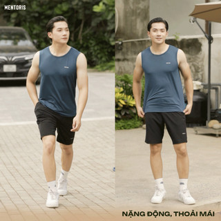 Combo 2 Áo Tanktop Nam Thể Thao Mentoris, Vải thun lạnh thông hơi, Áo Ba Lỗ siêu co giãn CB2MTT01