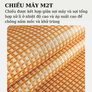 Chiếu điều hòa sợi mây M2T Bedding Cao cấp - chiếu trải giường kích thước 1m2, 1m5, 1m6, 1m8, 2m2