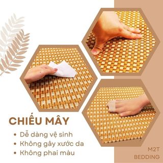 Chiếu điều hòa sợi mây M2T Bedding Cao cấp - chiếu trải giường kích thước 1m2, 1m5, 1m6, 1m8, 2m2