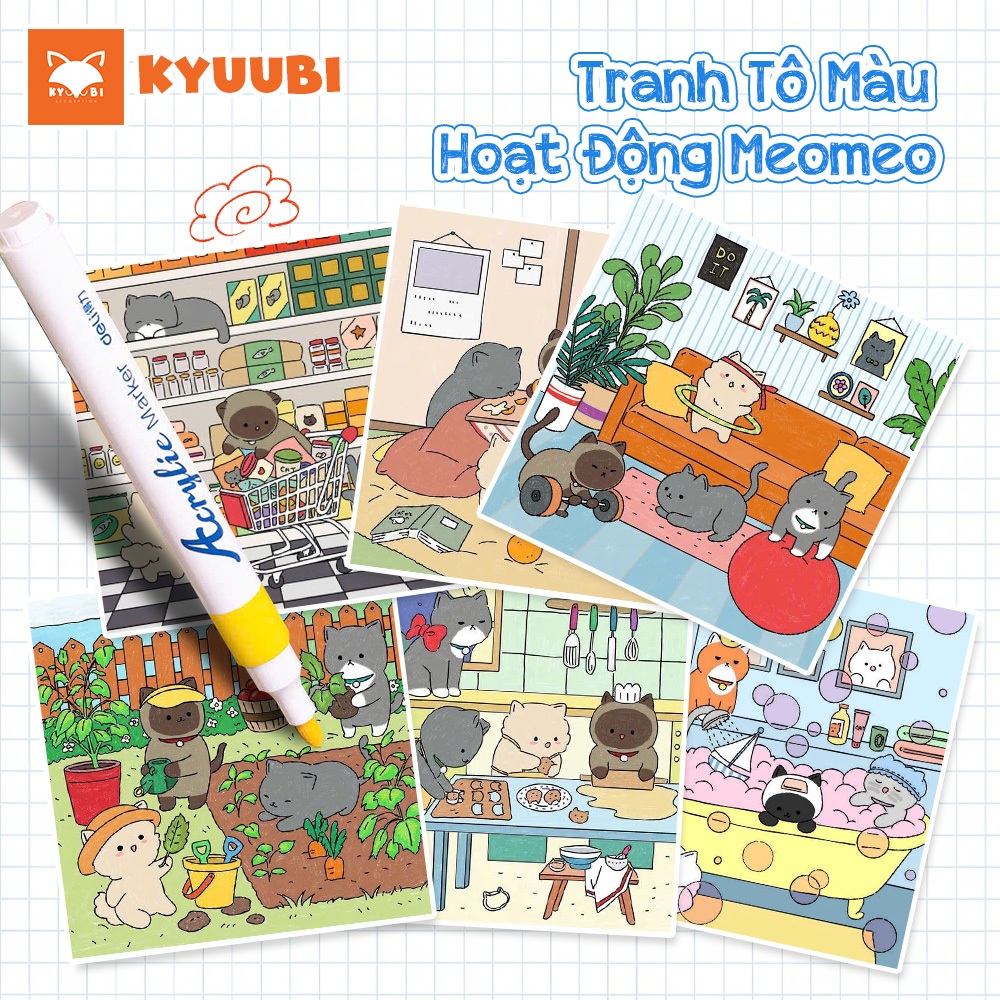 [Hỏa Tốc] Bộ Tranh Tô Màu Hoạt Động của Meomeo trọn bộ 38 tranh - Chất ...