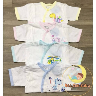 Áo sơ sinh tay ngắn Jou cho bé / Áo thun cotton mát cho bé (sơ sinh - 9kg)